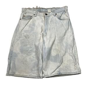 Levi’s VTG 90s 560 Loose Fit Baggy Jean Shorts Jort Orange Tab FLAW Acid Wash 36